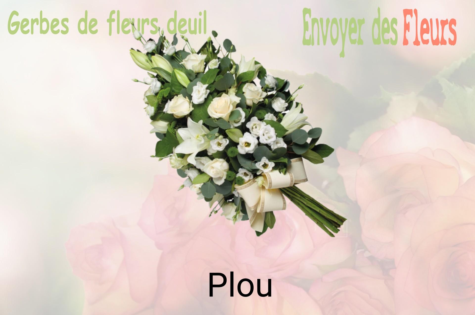 Gerbe de fleurs de deuil livrée à Plou